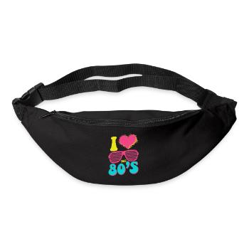 I love the 80's - 80s Retro - Bum bag - black - Front