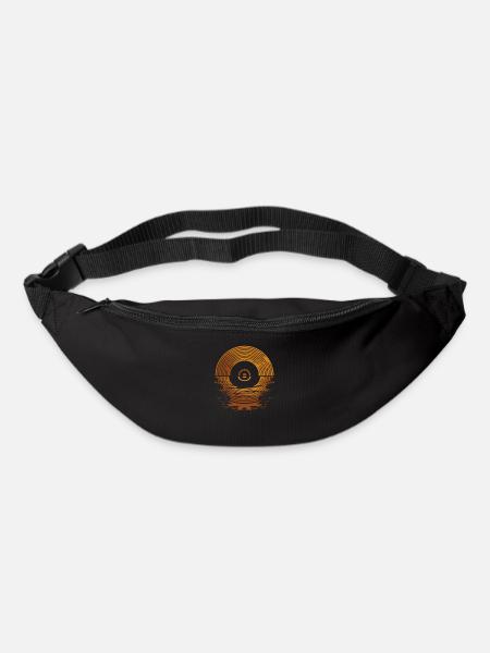 Disque vinyle rétro - Sac banane - noir