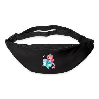 Mermaid Riding Dolphin For Woman Kids Cute Mermaid - Gürteltasche - Schwarz - Vorne