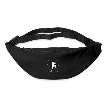 Bouldern Boulderhalle Wand Geschenk - Gürteltasche - Schwarz - Vorne