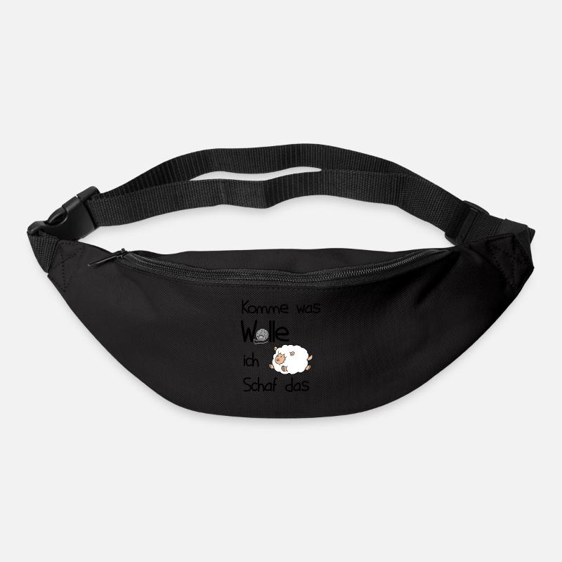 knitting ladies tshirt sheep gift idea - Bum bag - black
