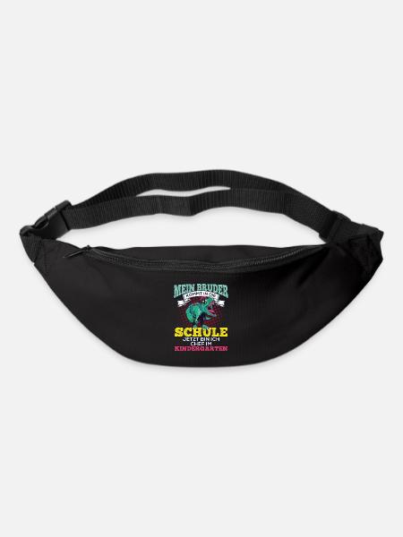 Einschulung Geschwister Geschenk Bruder Dino T-Rex - Gürteltasche - Schwarz