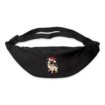 Weihnachts Mops für festliche Hundebesitzer - Gürteltasche - Schwarz - Vorne