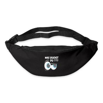 WAS GUCKST DU !? LUSTIGER SPRUCH MIT AUGENBRAUE - Gürteltasche - Schwarz - Vorne