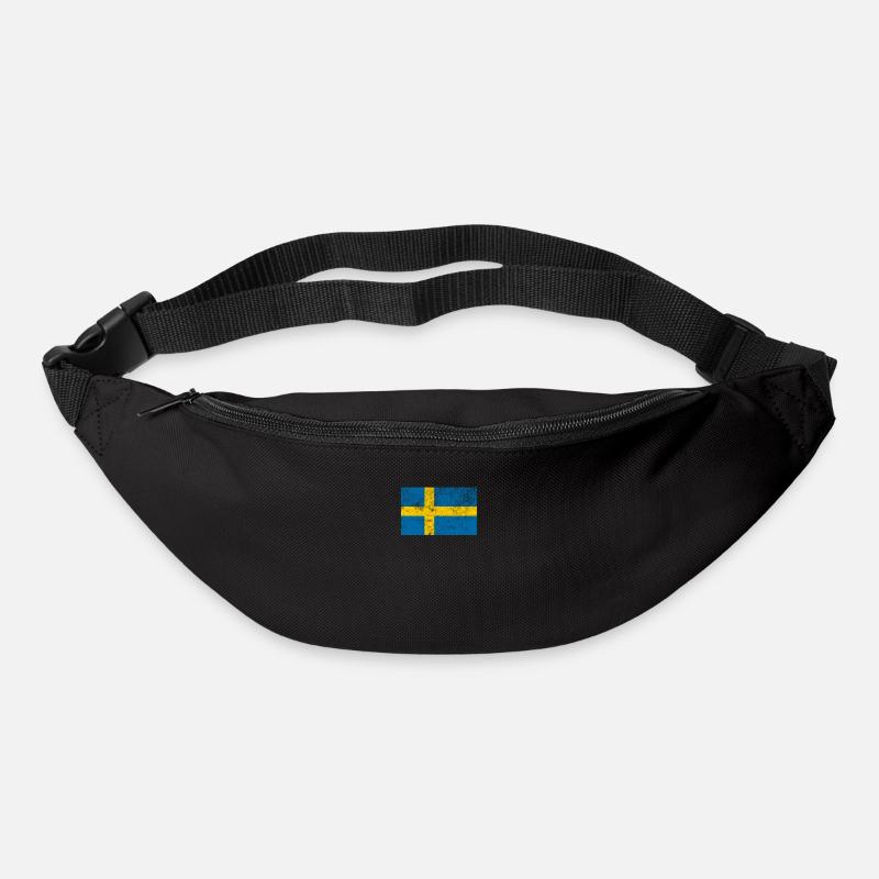 Sweden Flag Distressed - Bum bag - black