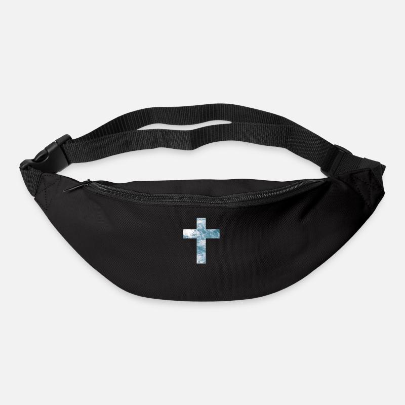 Christian Cross With Sunset - Bum bag - black