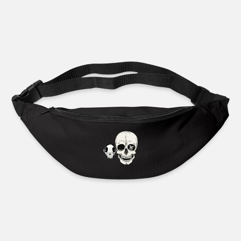 Halloween Knochen Totenkopf Katze Mensch Maus - Gürteltasche - Schwarz