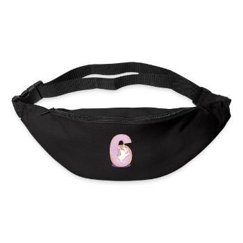 Einhorn im Donut Tochter 6 Jahre alt - Gürteltasche - Schwarz - Vorne