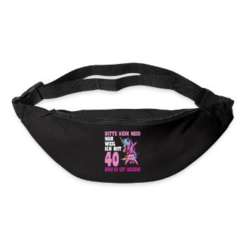 40. Geburtstag 40 Jahre dabbing Einhorn Geschenk - Gürteltasche - Schwarz - Vorne