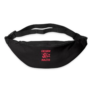 Gegen Nazis - FCK NZS - Gegen Rechts - Vintage - Gürteltasche - Schwarz - Vorne