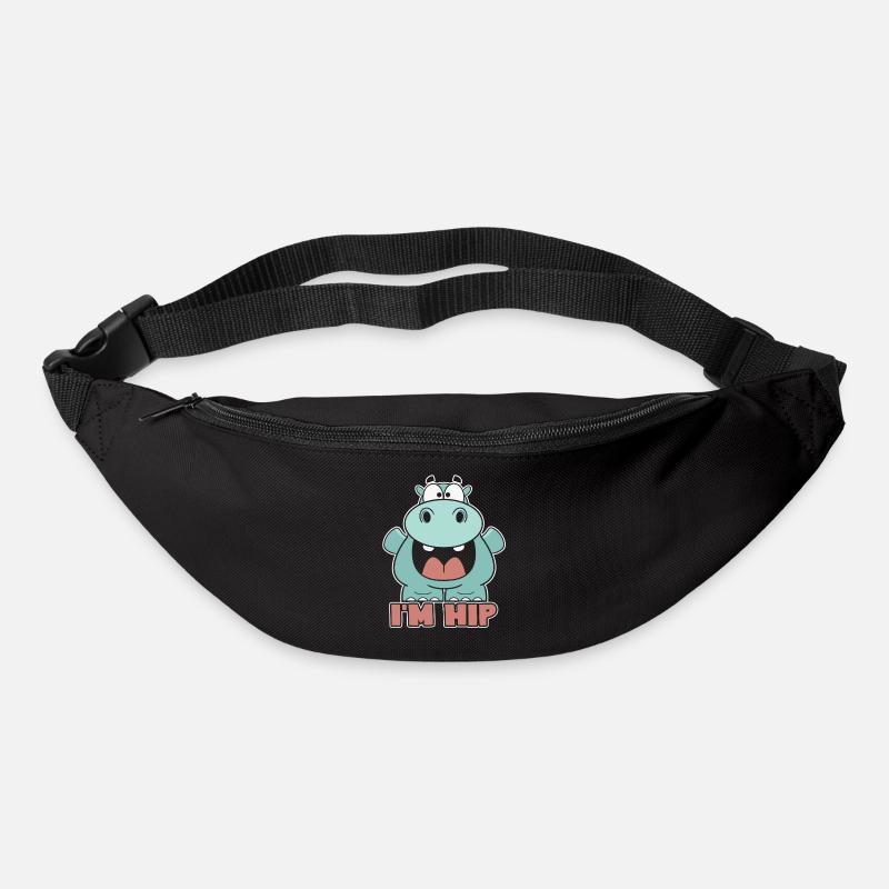 Nilpferd Niedliches Nilpferd - Gürteltasche - Schwarz