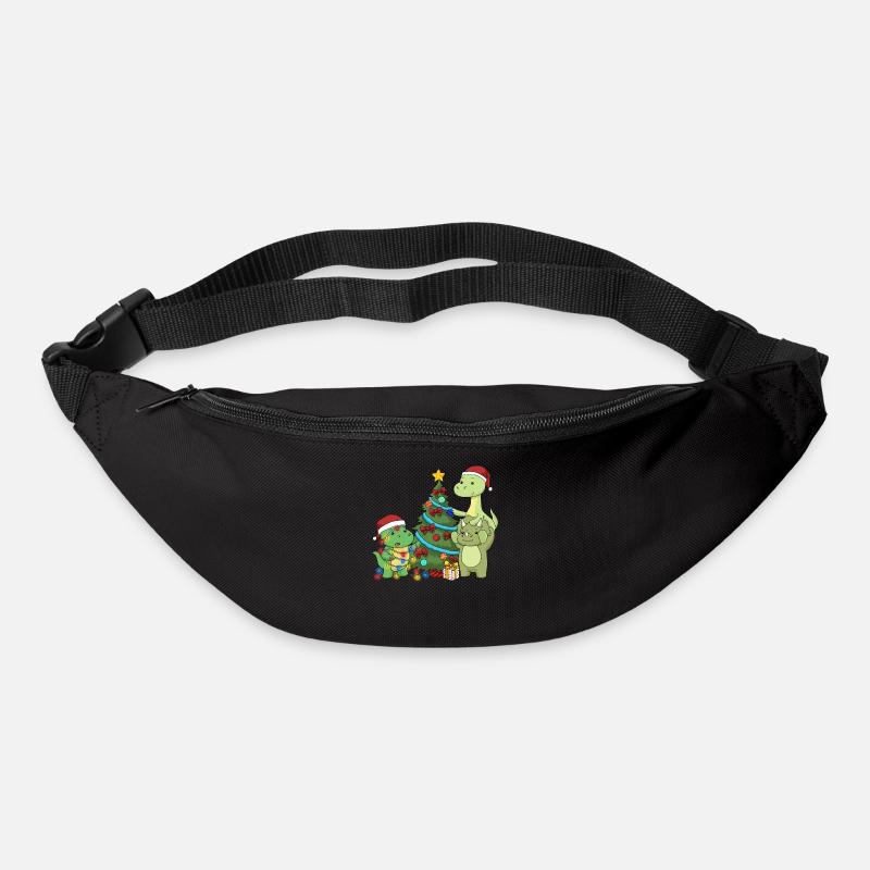 Dinosaurier Shirt Kinder Weihnachten Brachiosaurus - Gürteltasche - Schwarz