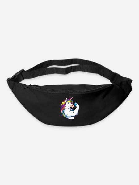 Unicorn Muscles - Funny Fitness Gym Rainbow Gift - Bum bag - black