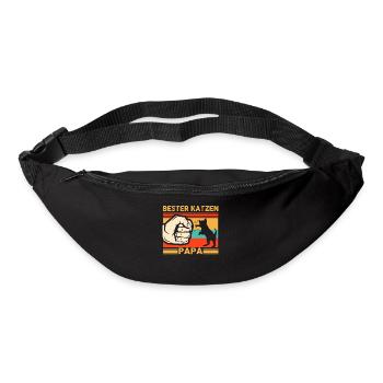 Katzen Papa Kätzchen Vater Hauskatze Vatertag Gesc - Gürteltasche - Schwarz - Vorne