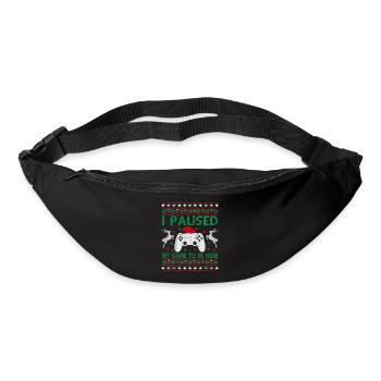 I Paused My Game To Be Here Christmas Ugly Sweater - Gürteltasche - Schwarz - Vorne