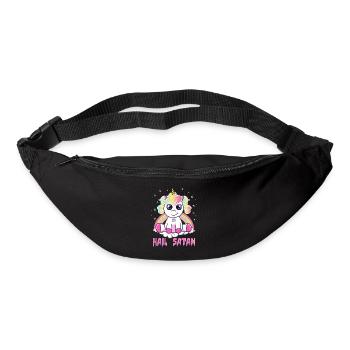 Cute Hail Satan Unicorn Rainbow Funny Satanic Pun - Bum bag - black - Front