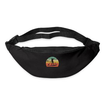 Retro Paddleboard Frauen Mädchen Sonnenuntergang - Gürteltasche - Schwarz - Vorne