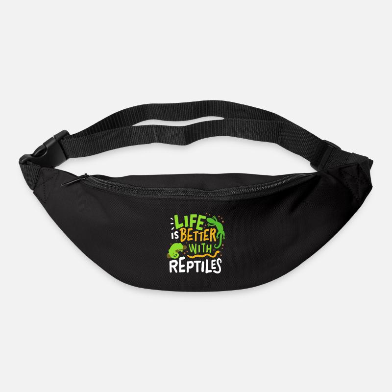 Reptilien Eidechse - Gürteltasche - Schwarz
