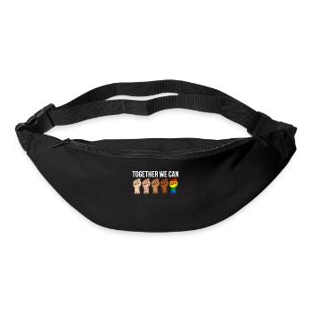 Anti racisme noir lgbtq droits de l'homme - Sac banane - noir - Devant