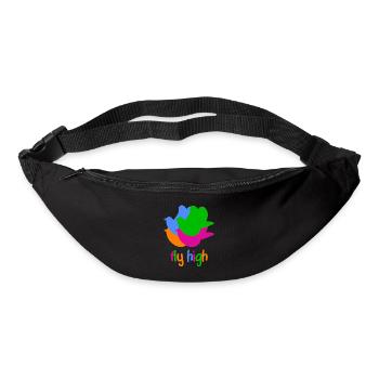 Oiseau amoureux liberté paix paix - Sac banane - noir - Devant