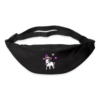 Coeur cheval cheval cheval cheval Cheval Fou de cheval - Sac banane - noir - Devant