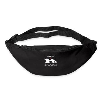 Cadeau de famille éléphant - Sac banane - noir - Devant
