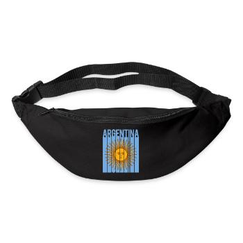 drapeau de l’Argentine t-shirt design sol de mayo - Sac banane - noir - Devant