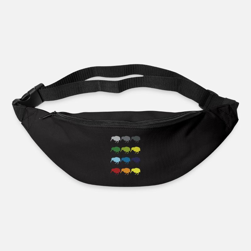 Neon Pop Art Retro Kiwi oiseau de course Idée cadeau - Sac banane - noir