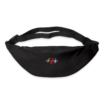 Coeur musical avec des notes de musique cadeau Saint Valentin - Sac banane - noir - Devant