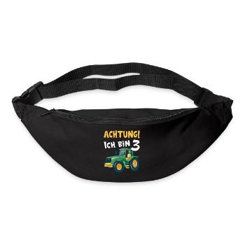 Achtung ich bin 3 Traktor Kindergeburtstag 3 - Gürteltasche - Schwarz - Vorne
