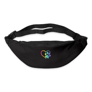 Heart Paw Print Dog Cat Lover Valentines Day - Bum bag - black - Front