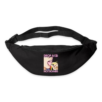 Drop Acid Not Bombs Techno Raver Cybergrind MDMA - Bum bag - black - Front
