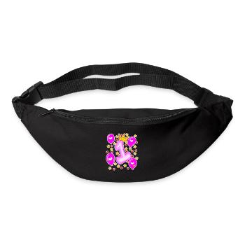 1. Anniversaire filles ballons de couronne étoiles - Sac banane - noir - Devant