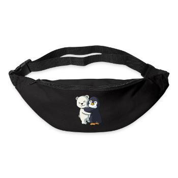 Polar bear and Penguin cute Hug Cuddle Animals - Bum bag - black - Front