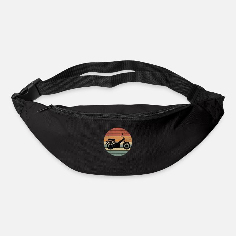 Mobylette Mobylette coucher de soleil cyclomoteur mobylette - Sac banane - noir