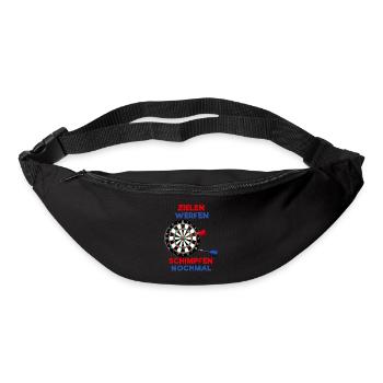Zielen Schimpfen - Dart Spruch Lustiges Geschenk - Gürteltasche - Schwarz - Vorne