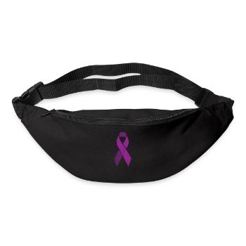 Purple ribbon - epilepsy awareness - Bum bag - black - Front