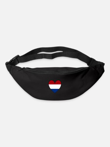 Niederlande Herz - Gürteltasche - Schwarz