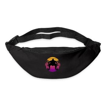 Sumo Wrestler Wrestler Retro Sunset Gift - Bum bag - black - Front