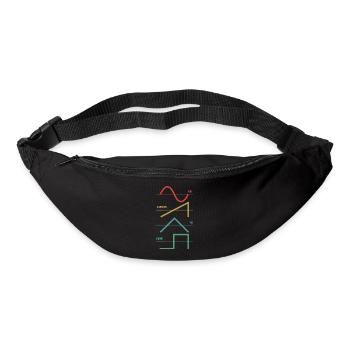 Vintage Analog Synthesizer Techno Waveform - Synth - Bum bag - black - Front