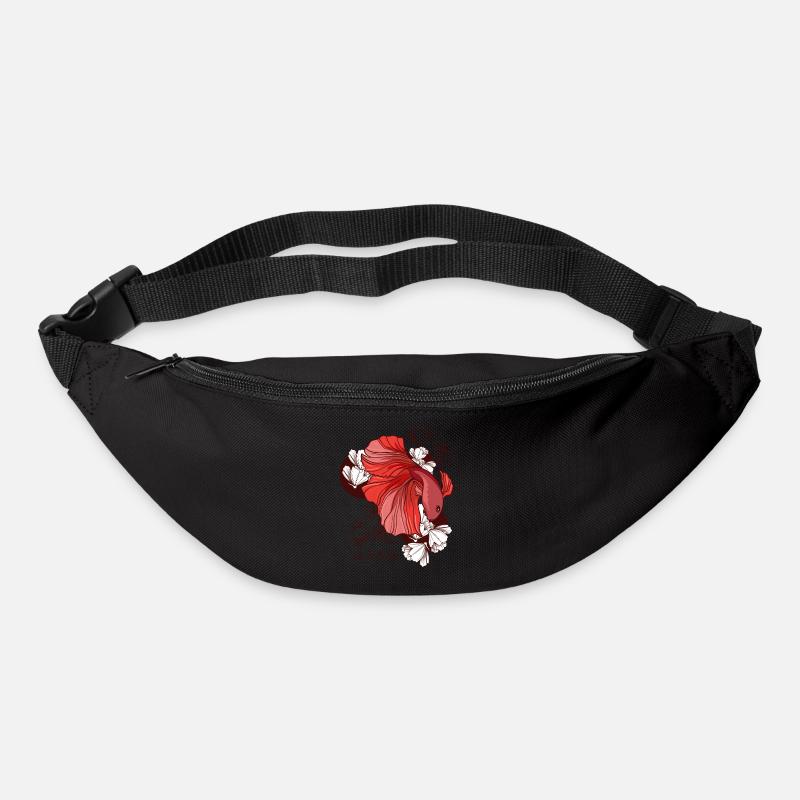 Fighting Fish With Flowers - Bum bag - black