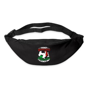 Italien Flagge Tshirt Sprüche Sizilien Mailand Rom - Gürteltasche - Schwarz - Vorne