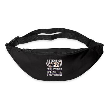 Attention can talk about anime - Humor Manga Otaku - Bum bag - black - Front