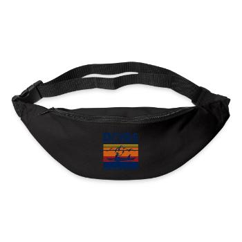 Dogs and Kayaking Vintage Retro Sunset - Sac banane - noir - Devant