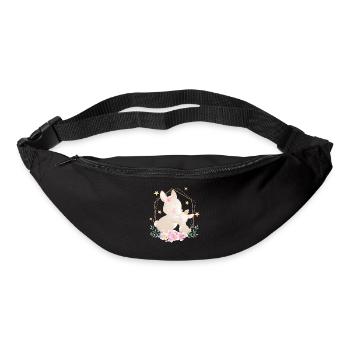 Lapin doux bébé avec la mère de lapin - Sac banane - noir - Devant