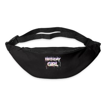 « Birthday Girl » Ballons de diapositives confettis - Sac banane - noir - Devant