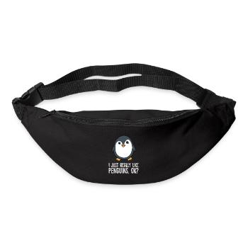 J’aime vraiment les pingouins - Sac banane - noir - Devant