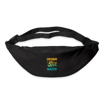 Gegen Nazis - FCK NZS - Gegen Rechts - Vintage - Gürteltasche - Schwarz - Vorne
