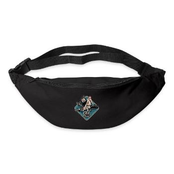 Rockabilly Pin Up Girl Tankstelle Werkstatt - Gürteltasche - Schwarz - Vorne