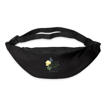 Christlicher Bibelvers Blume Schmetterling - Gürteltasche - Schwarz - Vorne